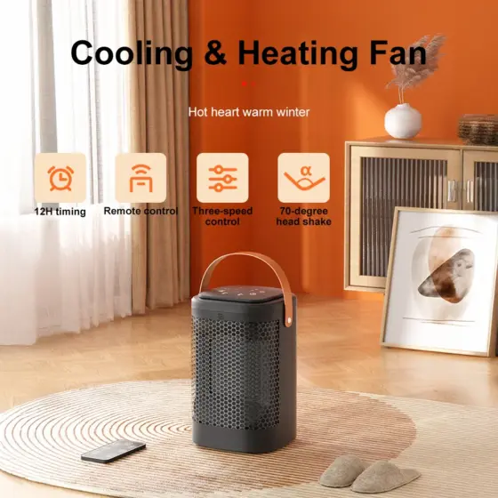 Camping Heizung elektrisch mit PTC-Keramik, Fernbedienung und Timer