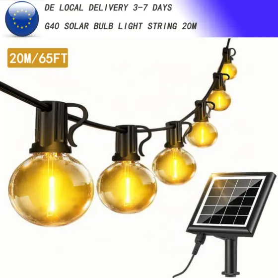 20 m Solar-Lichterkette für Camping und Garten