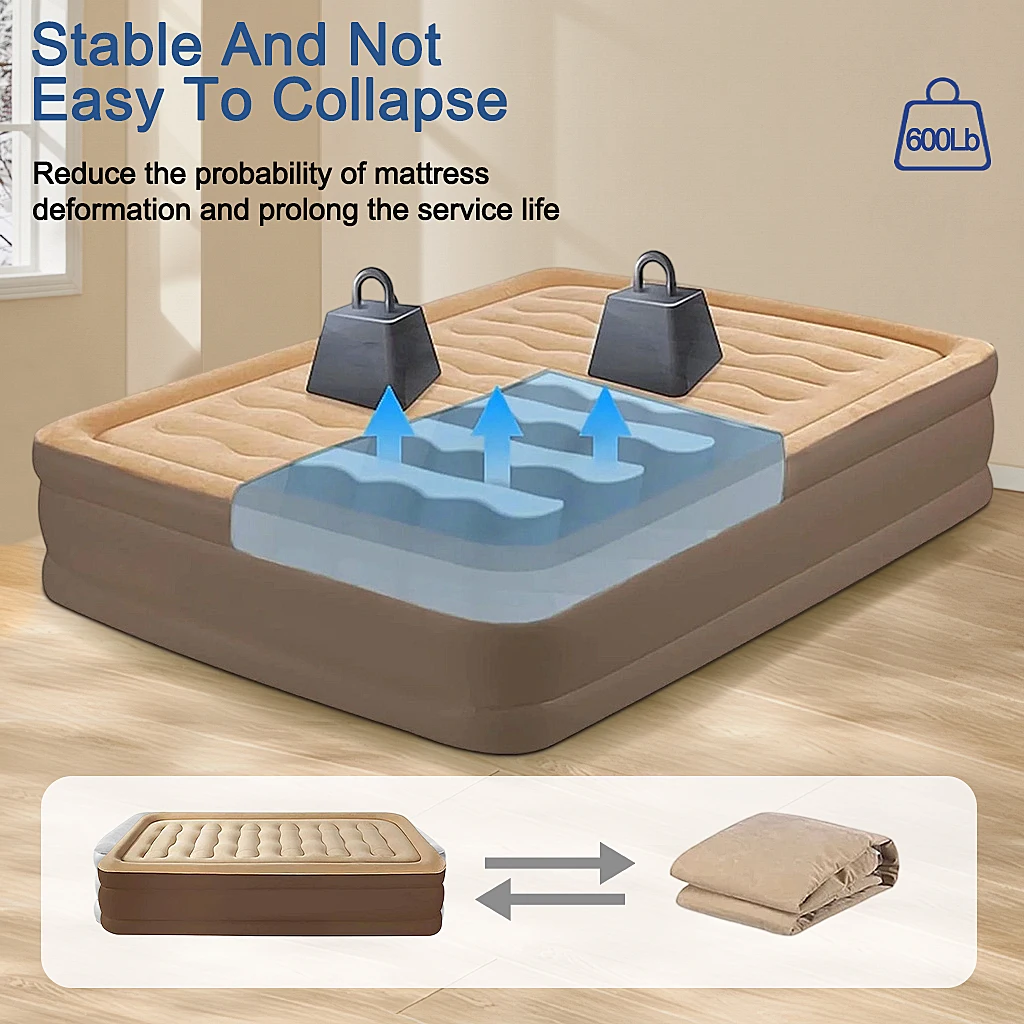 Luftbett mit Pumpe für Camping, klappbar, aus EVA, 30 x 30 x 20 cm – Ansicht 6 Luftbett mit Pumpe für Camping, klappbar, aus EVA, 30 x 30 x 20 cm – Ansicht 6