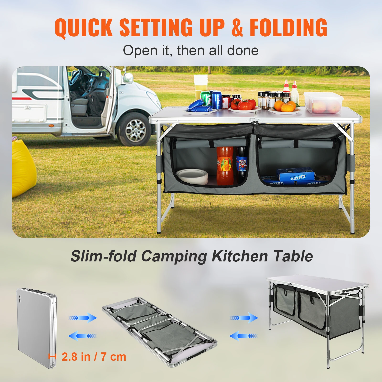 Campingküche Faltbar – Faltbare Campingküche von VEVOR mit Tragetasche und verstellbarem – Ansicht 3 Campingküche Faltbar – Faltbare Campingküche von VEVOR mit Tragetasche und verstellbarem – Ansicht 3