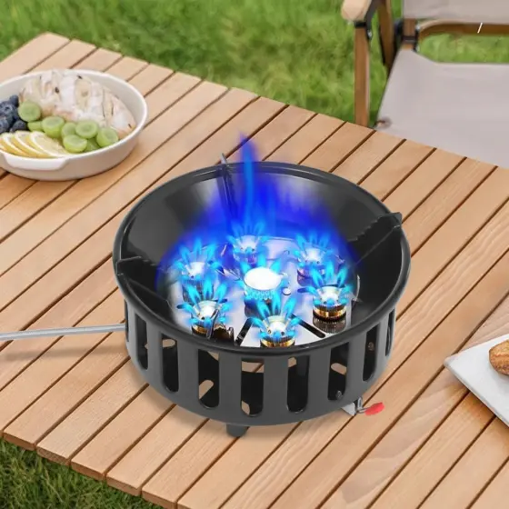 Gaskocher Camping für Butan und Propan mit 2 Adaptern und elektrischer Zündung Gaskocher Camping für Butan und Propan mit 2 Adaptern und elektrischer Zündung
