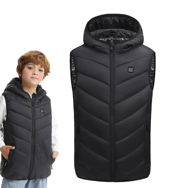Beheizte Kinderweste mit Kapuze und 10-Zonen-USB-Heizung – Ansicht 5 Beheizte Kinderweste mit Kapuze und 10-Zonen-USB-Heizung – Ansicht 5