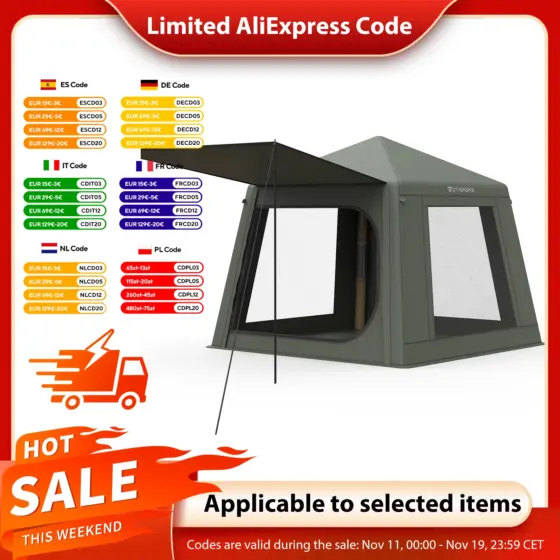 Aufblasbares Zelt für 5–8 Personen mit UV- und Windschutz