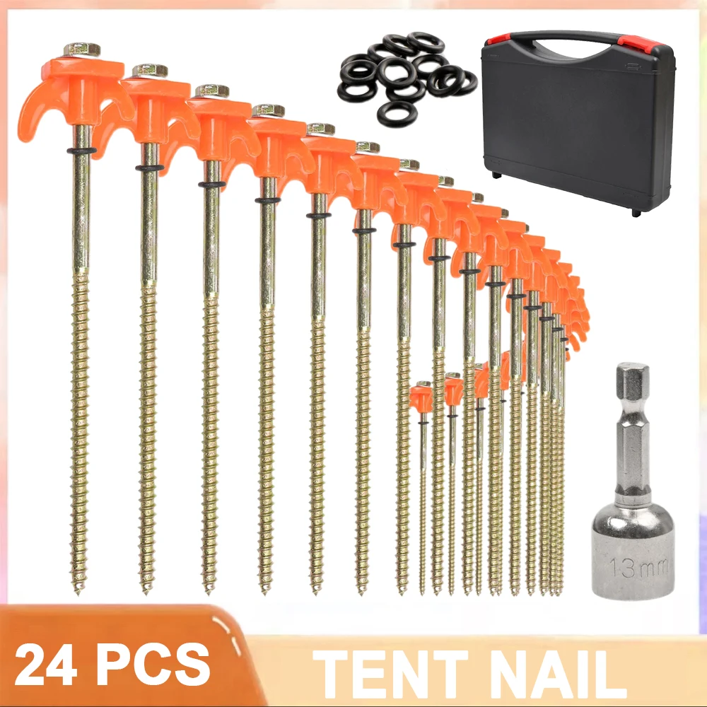Schraubheringe Camping-Set mit Adapter, 24 Stück Schraubheringe Camping-Set mit Adapter, 24 Stück