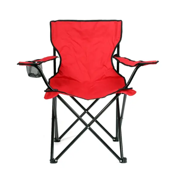 Camping Klappstuhl mit Armlehnen, Becherhalter und 130 kg Belastbarkeit