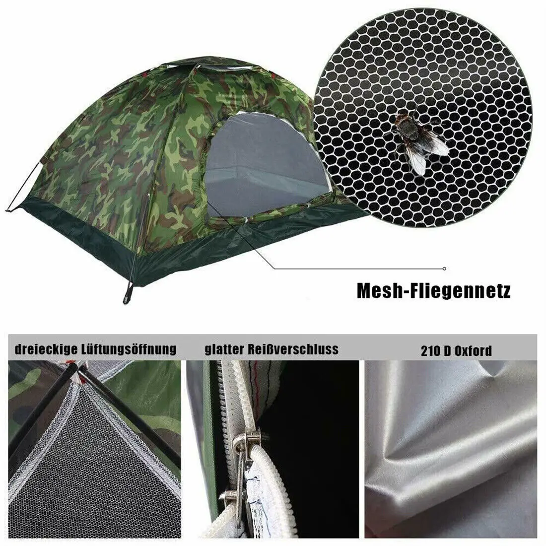 Pop Up Zelt 3 Personen für Camping und Trekking – Ansicht 6 Pop Up Zelt 3 Personen für Camping und Trekking – Ansicht 6