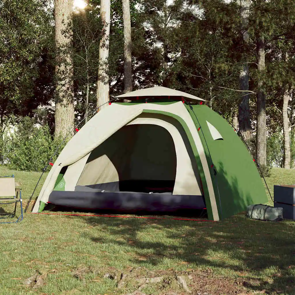 Campingzelt 4 Personen in Grün mit Schnellaufbau und Ein-Schlafzimmer-Struktur – Ansicht 4 Campingzelt 4 Personen in Grün mit Schnellaufbau und Ein-Schlafzimmer-Struktur – Ansicht 4