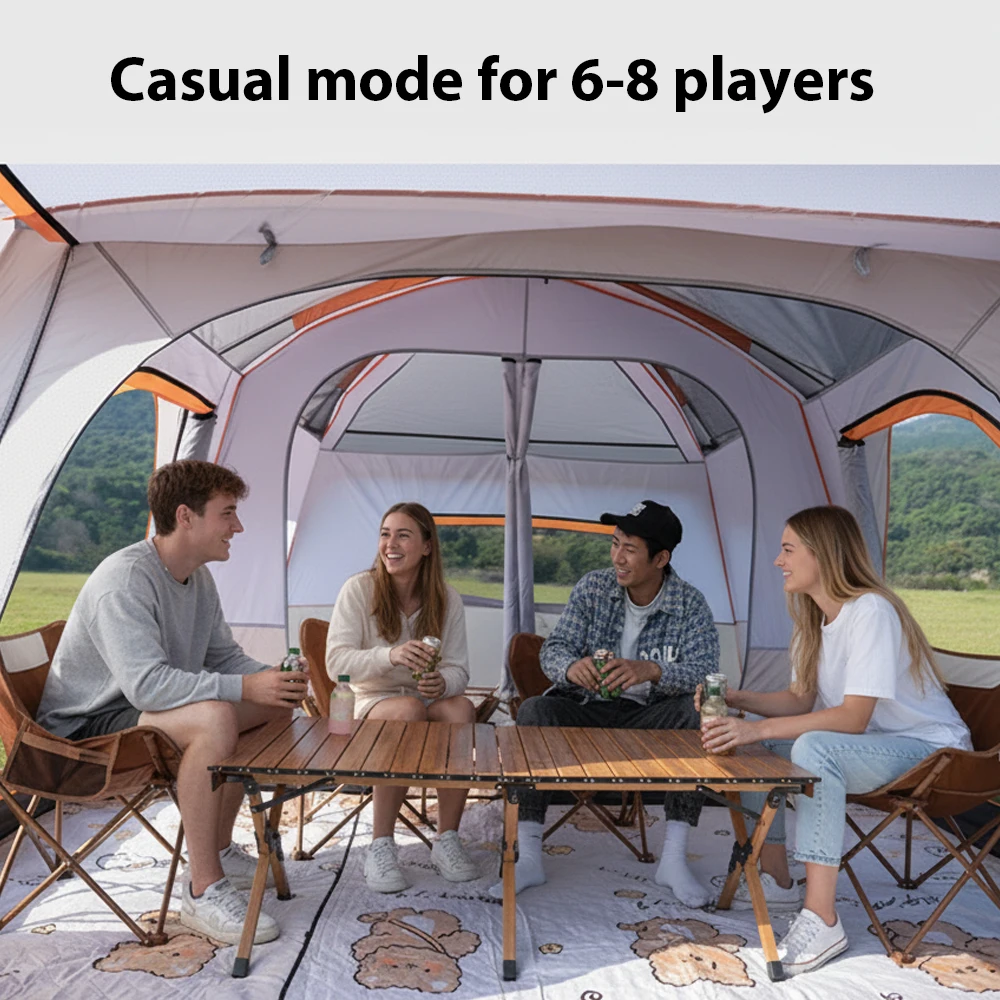 Großes Familienzelt für 2 bis 8 Personen mit Ein-Schlafzimmer-und-Wohnzimmer-Design – Ansicht 7 Großes Familienzelt für 2 bis 8 Personen mit Ein-Schlafzimmer-und-Wohnzimmer-Design – Ansicht 7