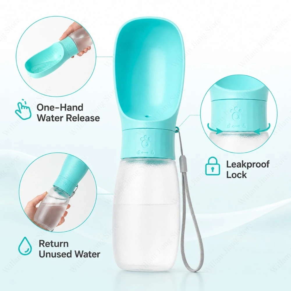 Trinkflasche Hund mit integriertem Trinknapf, 300 ml oder 500 ml – Ansicht 2 Trinkflasche Hund mit integriertem Trinknapf, 300 ml oder 500 ml – Ansicht 2