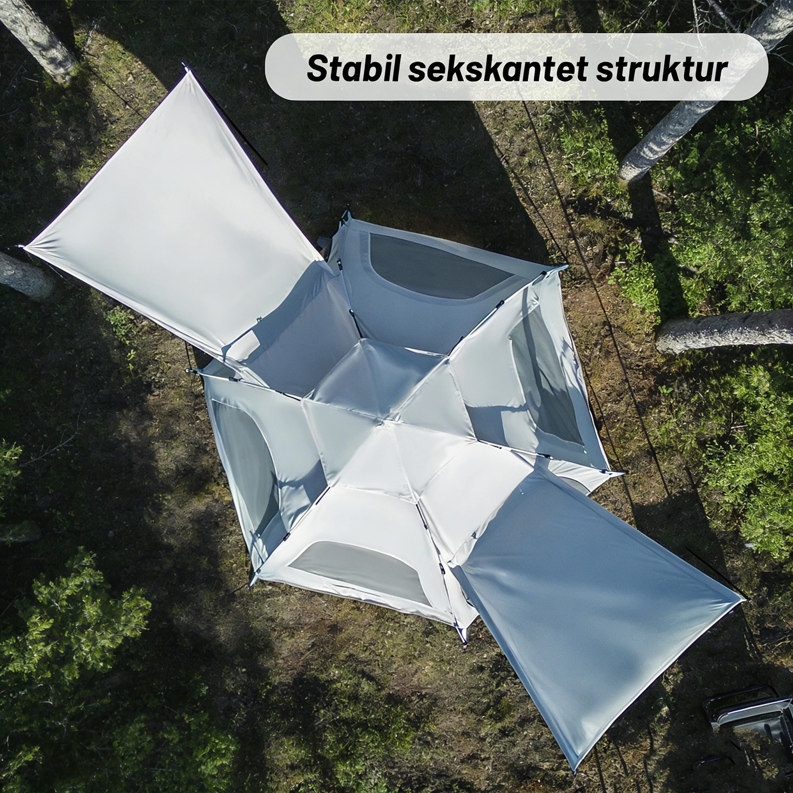 Familien-Pop-up-Zelt für 4 Personen mit Oberlicht und 2 Türen – Ansicht 5 Familien-Pop-up-Zelt für 4 Personen mit Oberlicht und 2 Türen – Ansicht 5