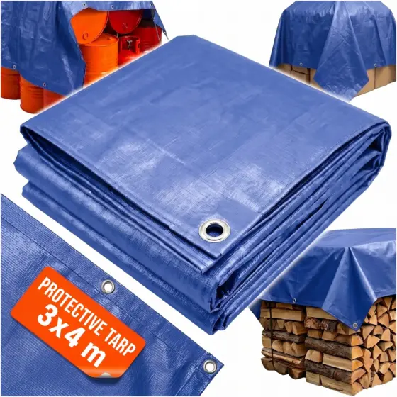 Wasserdichte PVC-Plane 3 x 4 m, blau