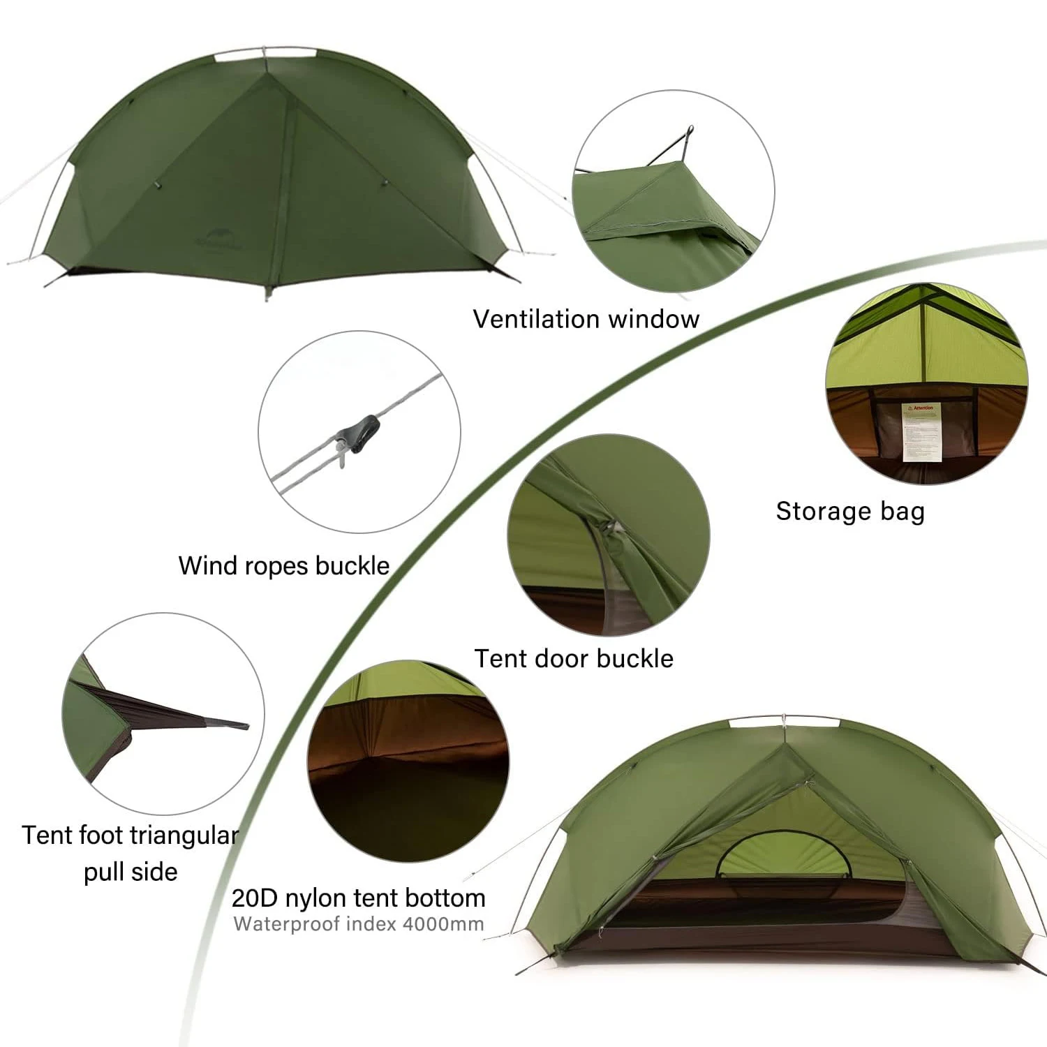 Naturehike Taga ultraleichtes 1–2-Personen-Wanderzelt – Ansicht 4 Naturehike Taga ultraleichtes 1–2-Personen-Wanderzelt – Ansicht 4