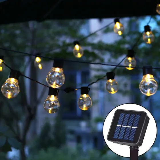 Solar-LED-Girlande mit 38 LEDs, 12 m und IP44 für Garten und Camping