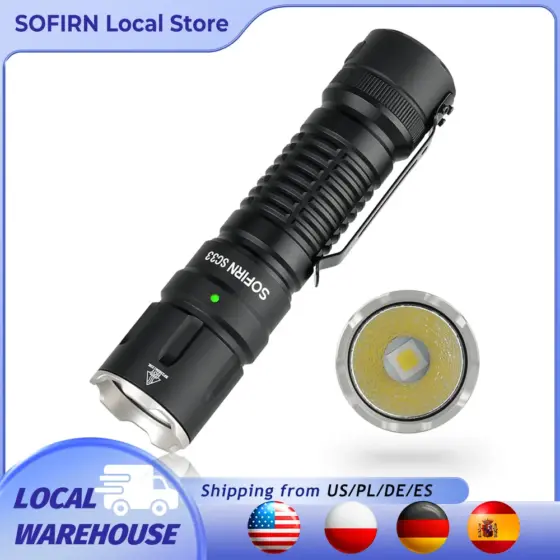 Sofirn SC33 LED-Taschenlampe, 5200 Lumen, wiederaufladbar, schwarz
