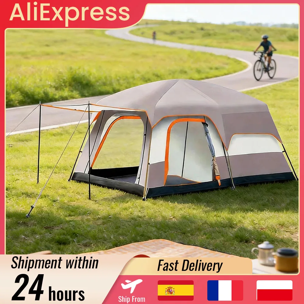 Großes Familienzelt für 2 bis 8 Personen mit Ein-Schlafzimmer-und-Wohnzimmer-Design Großes Familienzelt für 2 bis 8 Personen mit Ein-Schlafzimmer-und-Wohnzimmer-Design