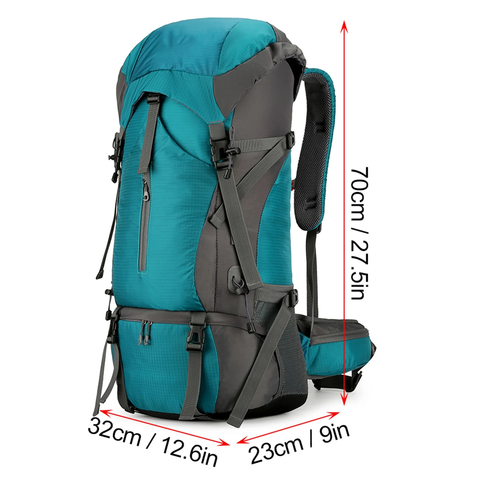 70-Liter-Wanderrucksack mit Regenschutz aus Nylon 70-Liter-Wanderrucksack mit Regenschutz aus Nylon – Bild 6