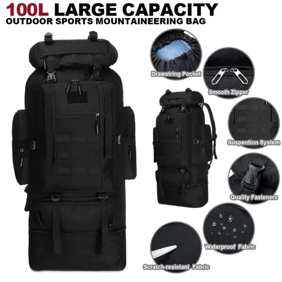 100-Liter-Herren-Bergsteigerrucksack für Wandern und Camping 100-Liter-Herren-Bergsteigerrucksack für Wandern und Camping