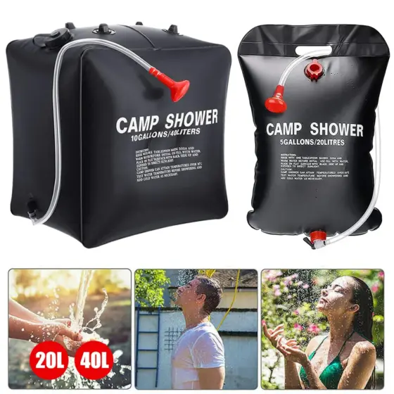 Solar-Duschbeutel 20 Liter für Camping, Strand und Reisen