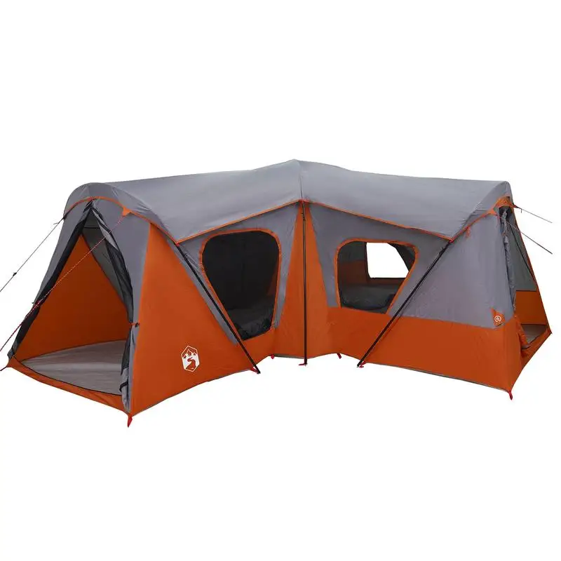 Familienzelt in Grau und Orange, 610 x 610 x 210 cm, Oxford-Gewebe Familienzelt in Grau und Orange, 610 x 610 x 210 cm, Oxford-Gewebe – Bild 2