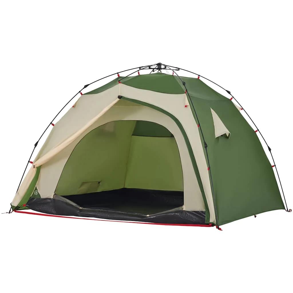 Campingzelt 4 Personen in Grün mit Schnellaufbau und Ein-Schlafzimmer-Struktur – Ansicht 6 Campingzelt 4 Personen in Grün mit Schnellaufbau und Ein-Schlafzimmer-Struktur – Ansicht 6