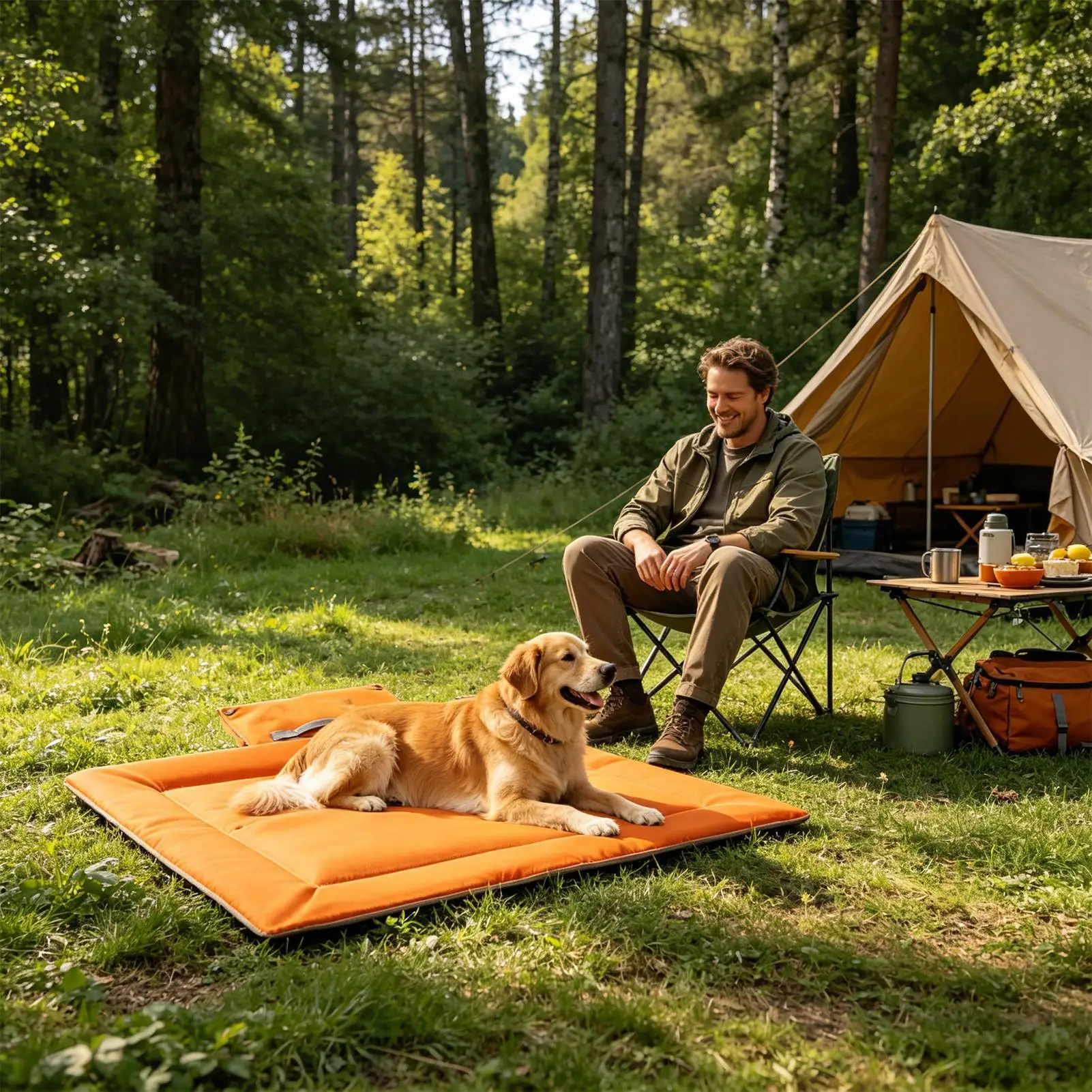 Faltbare Hundematte für unterwegs – wasserdicht und waschbar – Ansicht 2 Faltbare Hundematte für unterwegs – wasserdicht und waschbar – Ansicht 2